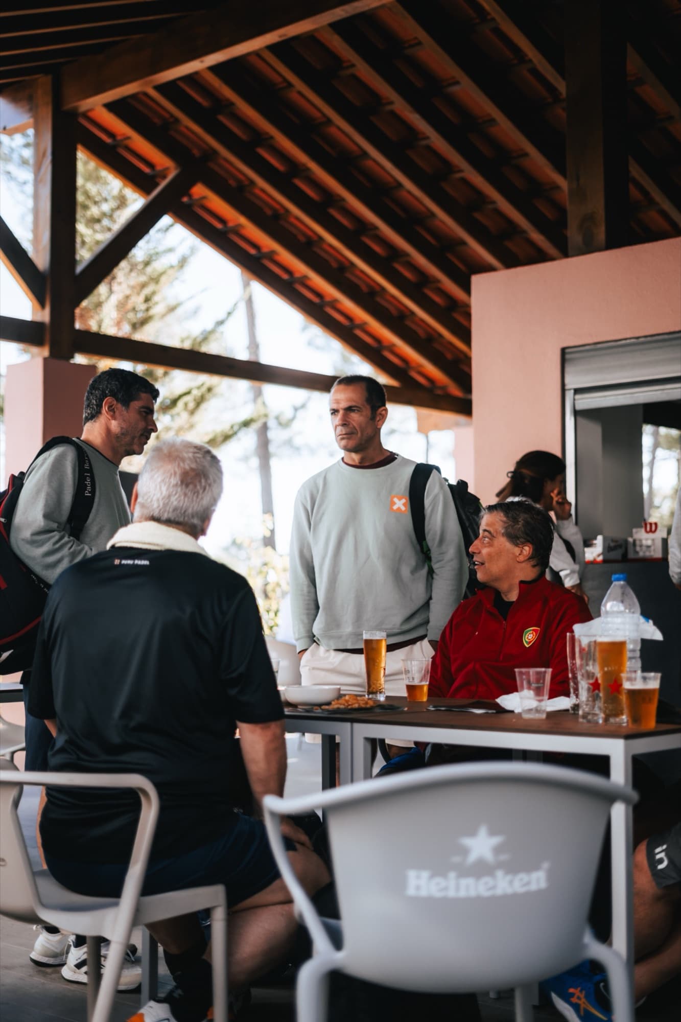 Group at the terrace bar