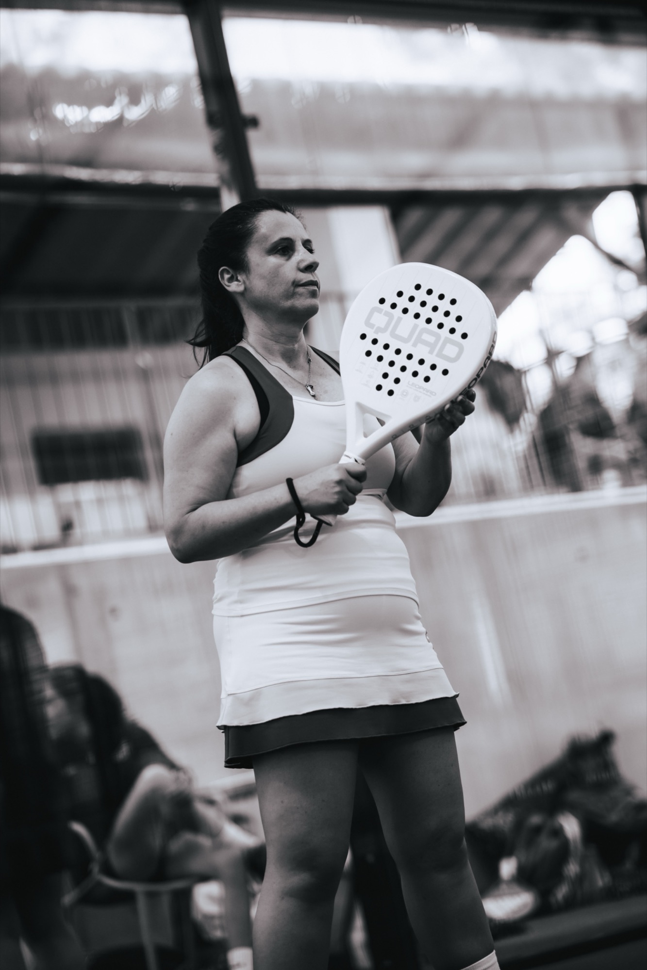 Player on court (b&w)