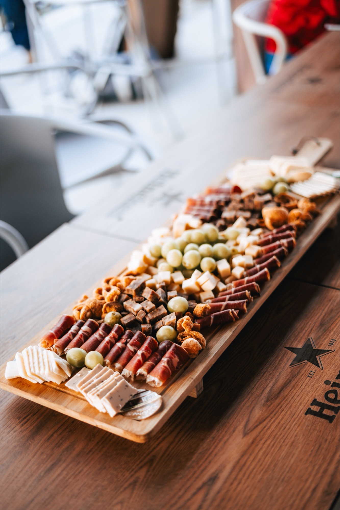 Cured meats and cheeses close-up